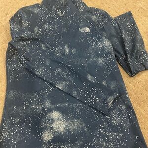 The North Face Navy and White Speckle Half-Zip